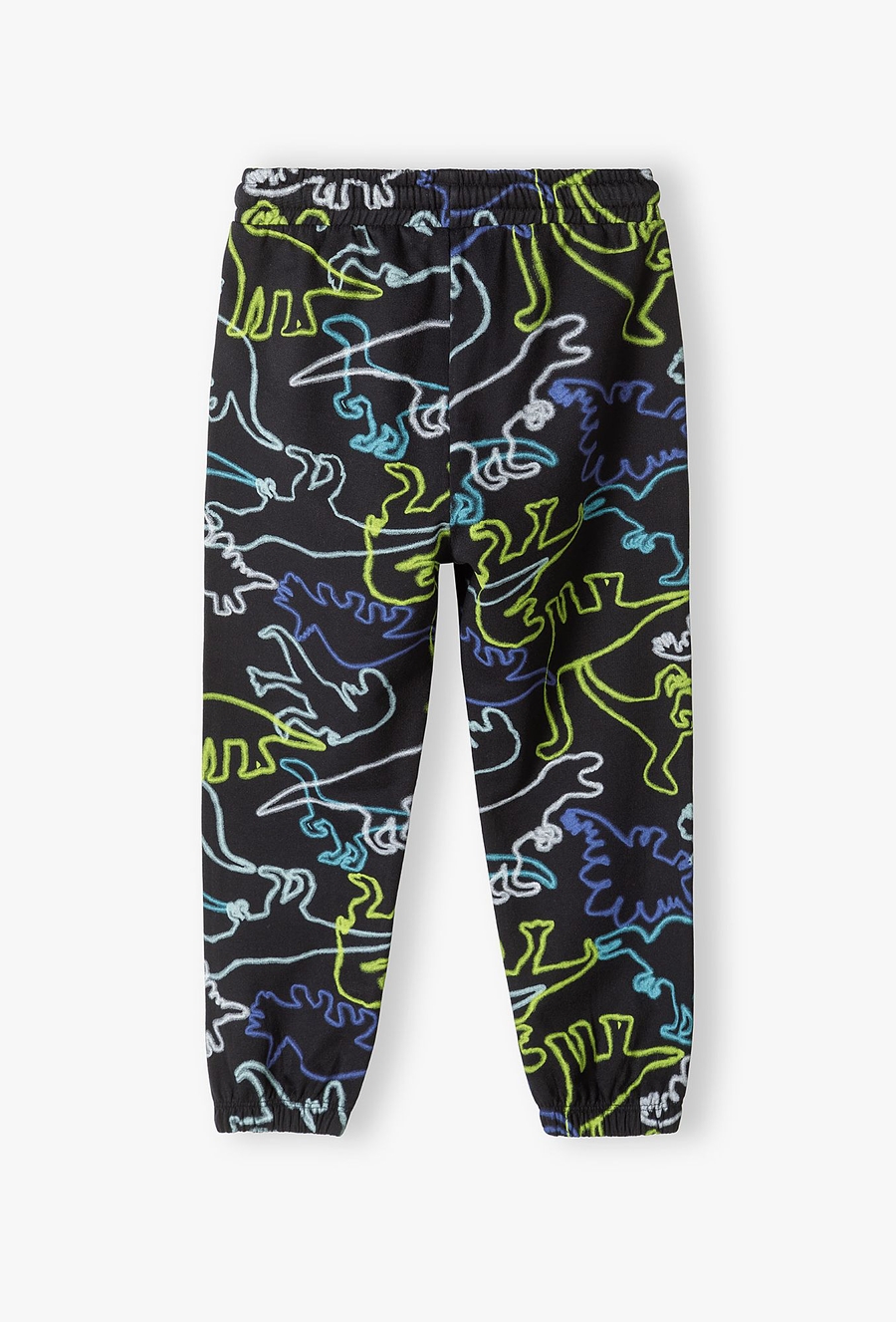 Czarne spodnie dresowe w dinozaury - regular - 510.15.