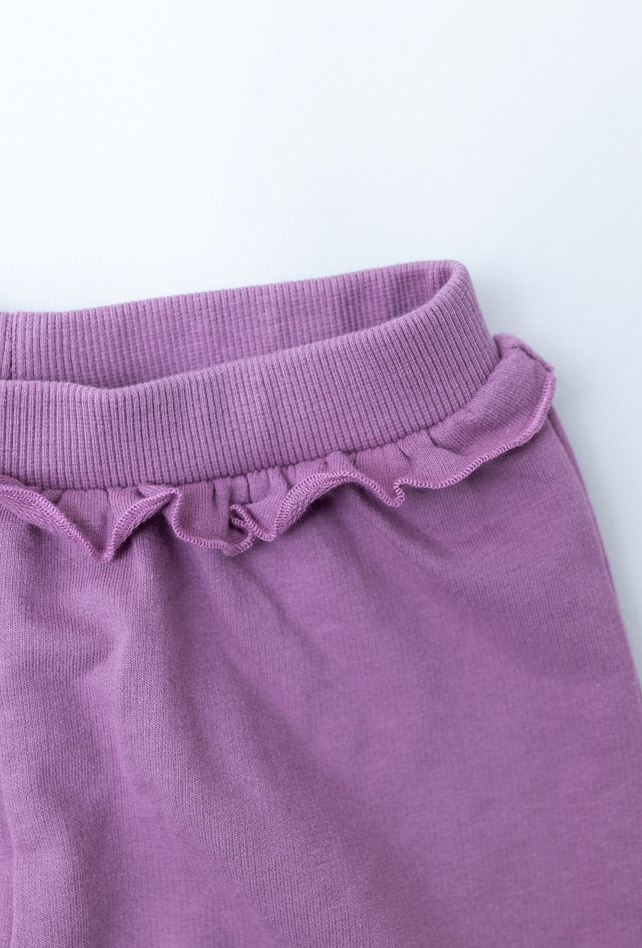 Spodnie dresowe z falbanką w pasie