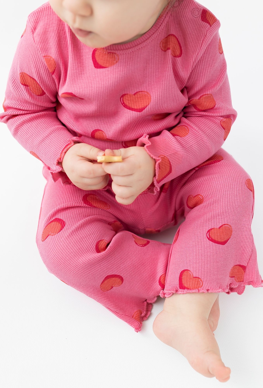 Różowa bluzka niemowlęca w serduszka - 510.15.