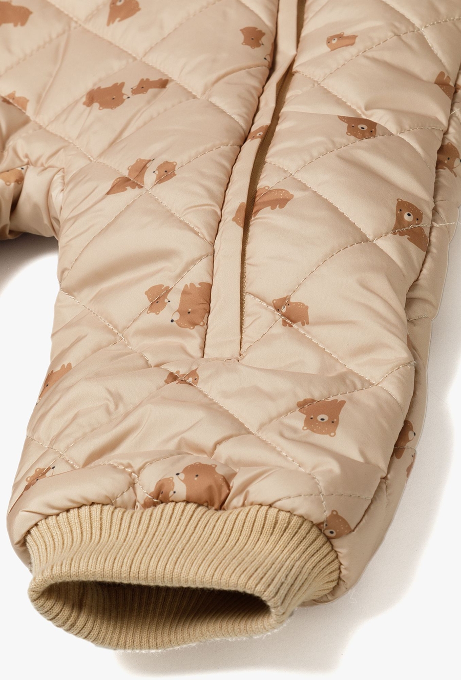Kombinezon zimowy dla niemowlaka - beżowy w misie - 510.15.