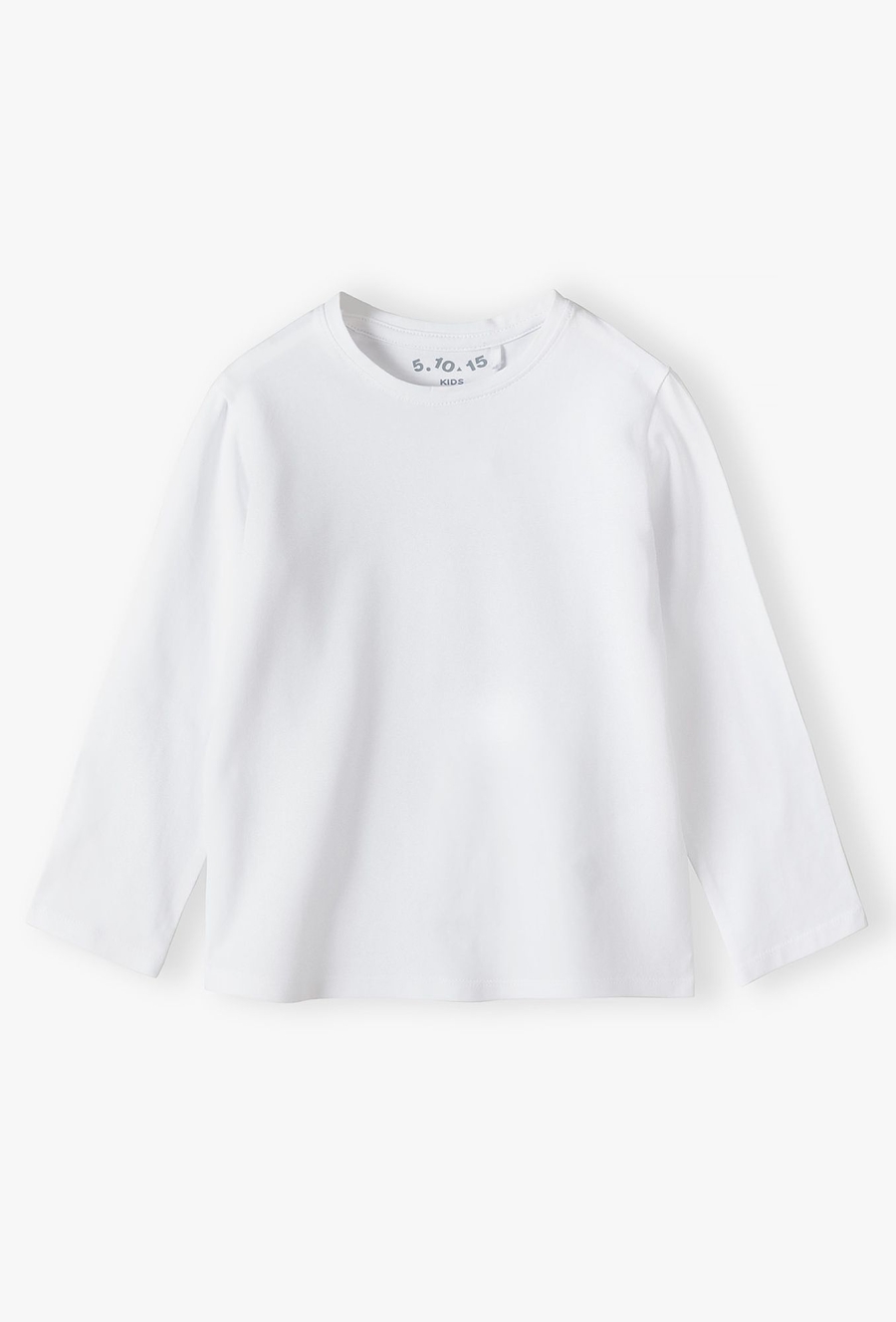 Biała gładka bluzka z długim rękawem - basic - 510.15.