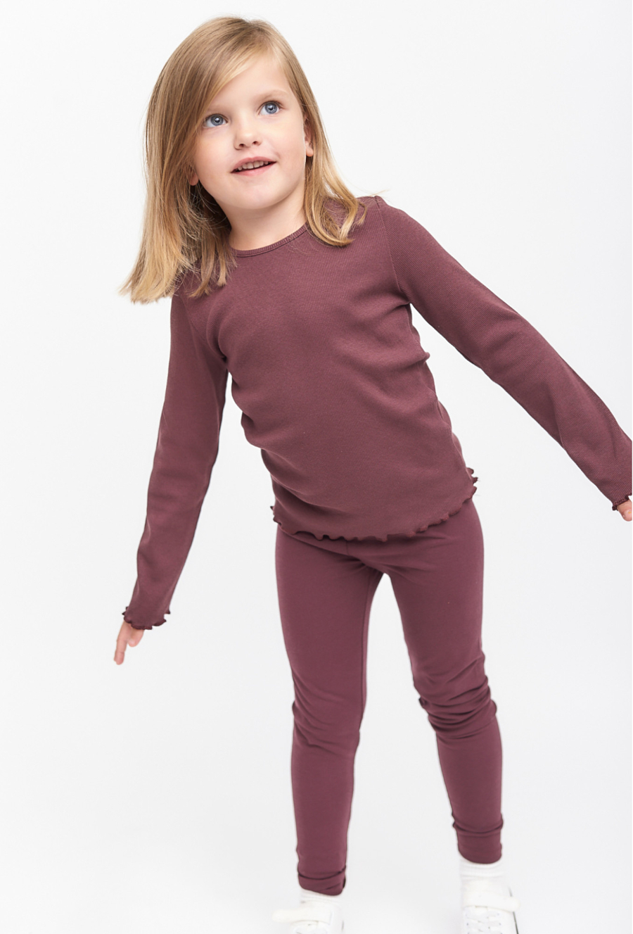 Leginsy dla dziewczynki - gładkie - bordowe - 510.15.