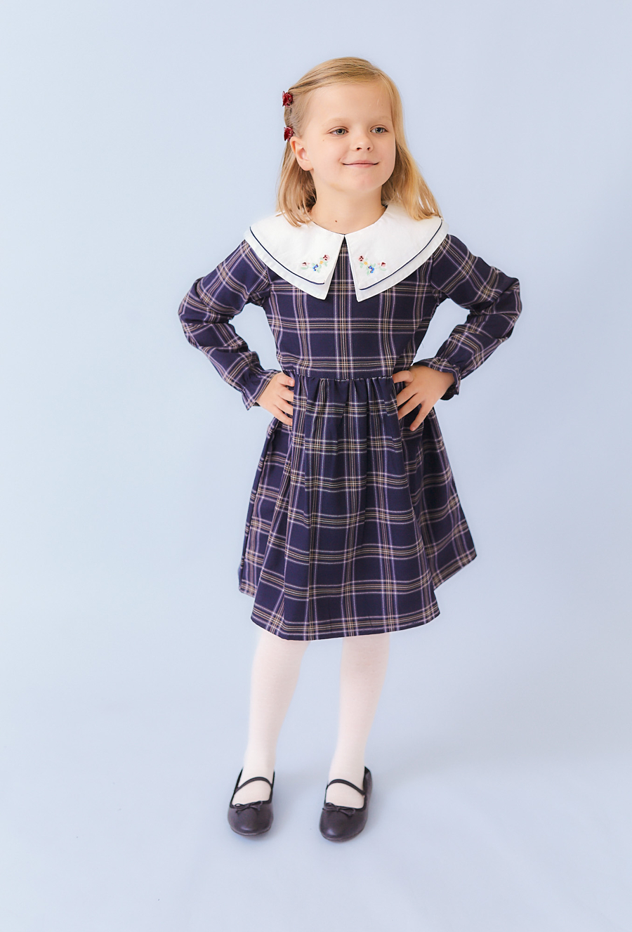 Granatowa sukienka w atę - Limited Edition