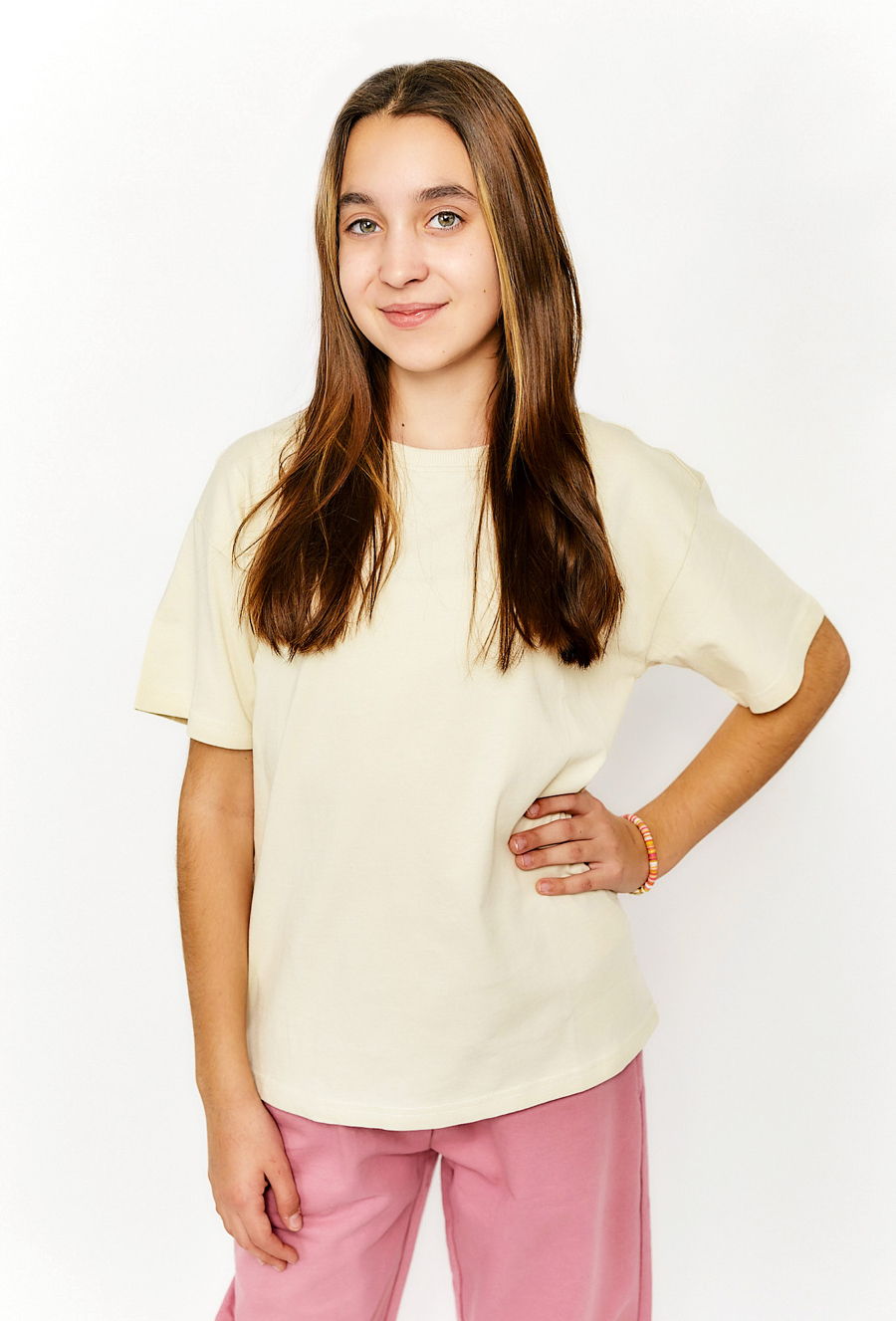 Kremowy t-shirt - basic