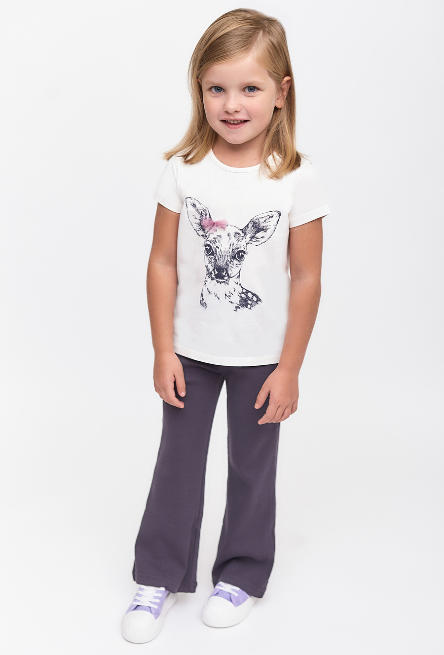 Spodnie dla dziewczynki - flare - szare - 510.15.