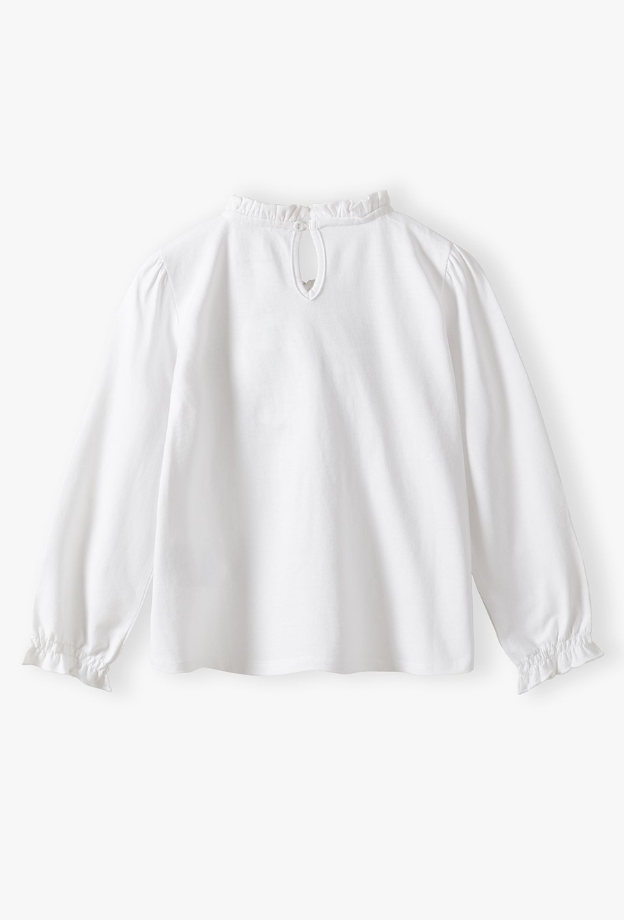 Biała elegancka bluzka z długim rękawem dla dziewczynki