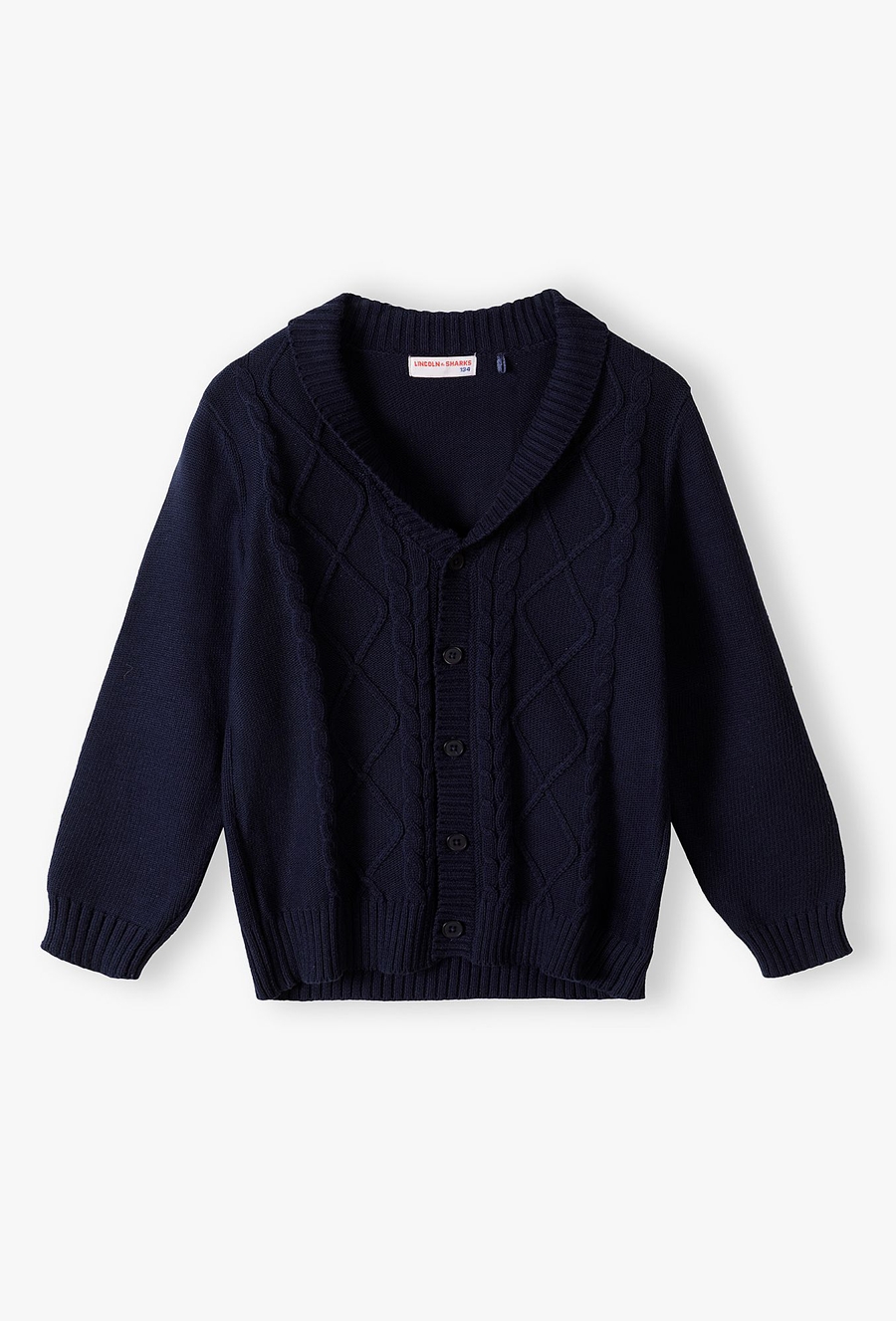 Rozpinany sweter chłopięcy z bawełny granatowy