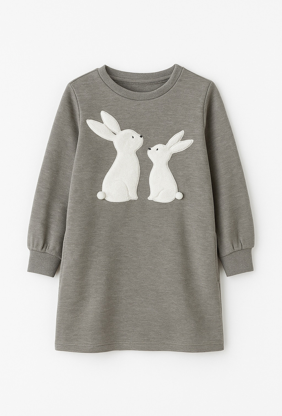 Sukienka dziewczęca z długim rękawem i aplikacją