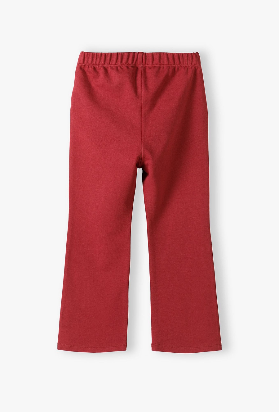 Dzianinowe spodnie flare - bordowe