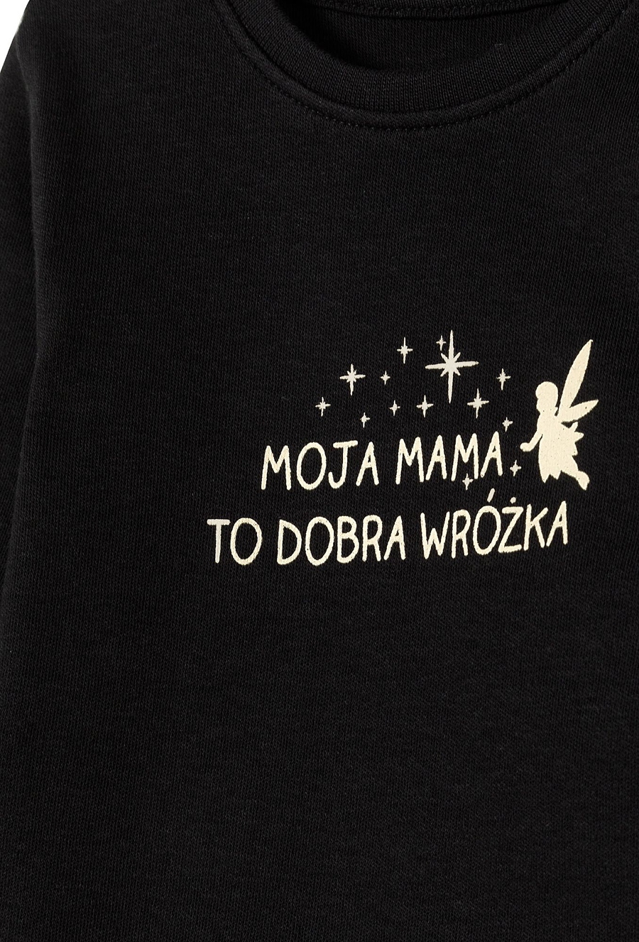 Czarne body niemowlęce z długim rękawem z napisem