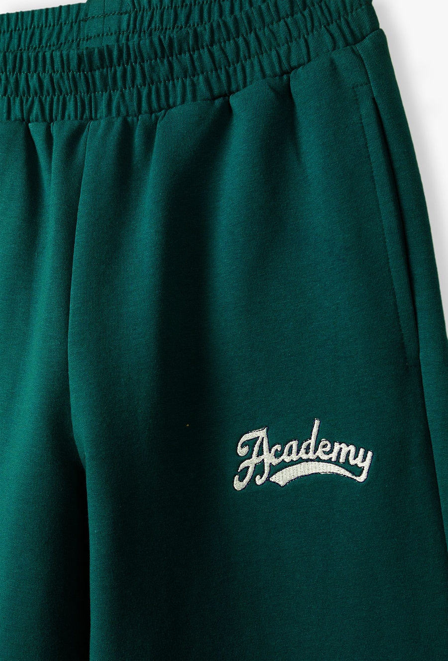 Dresowe spodnie dla dziewczynki - Wide Leg - zielone - 510.15.