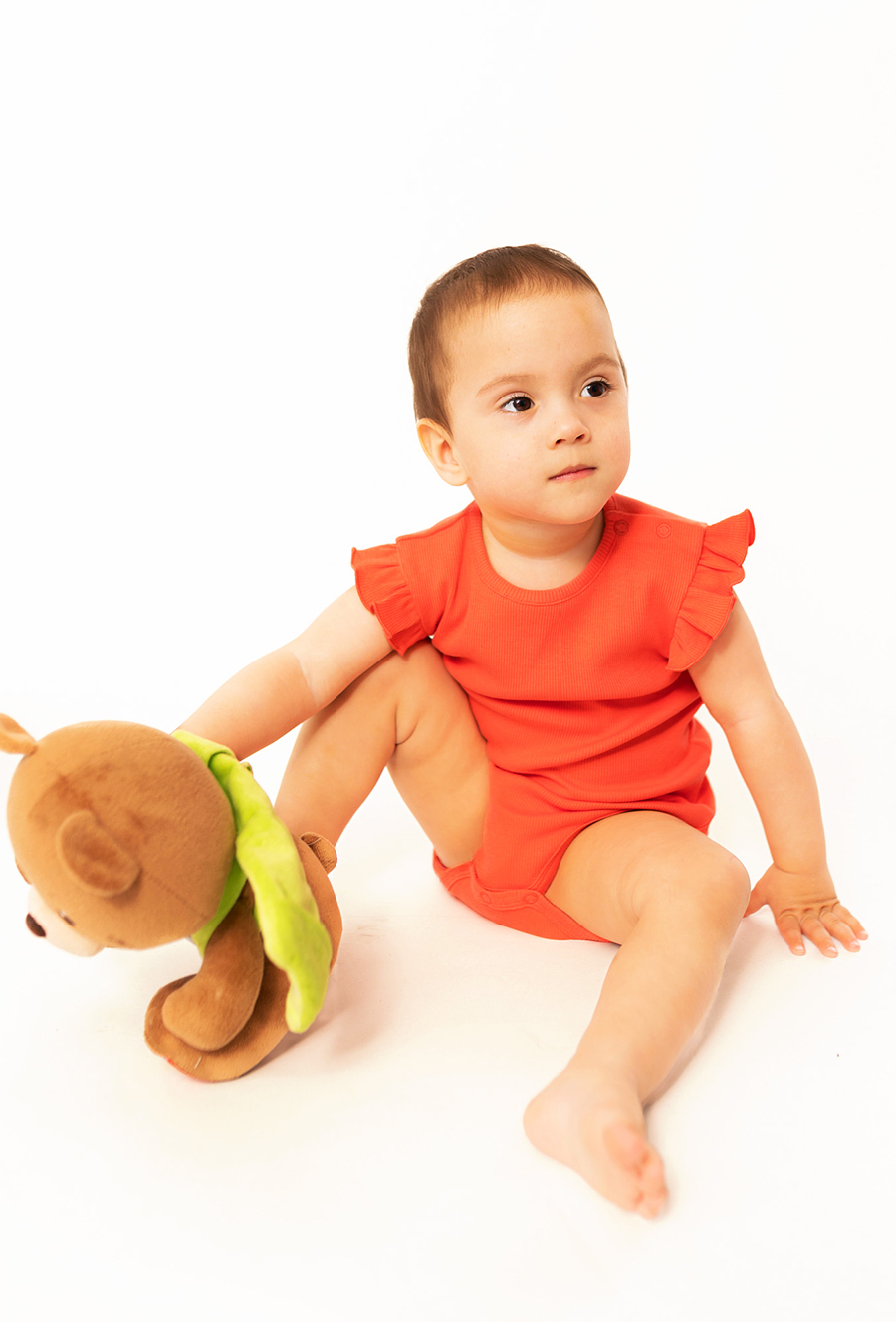 Dziewczęce body na lato - czerwone w prążki