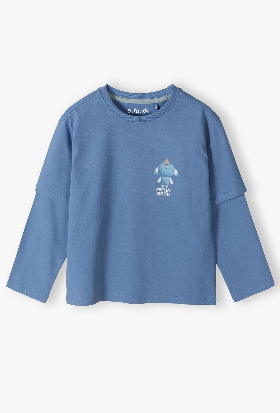 Bluzka chłopięca bawełniana oversize z podwójnym rękawem