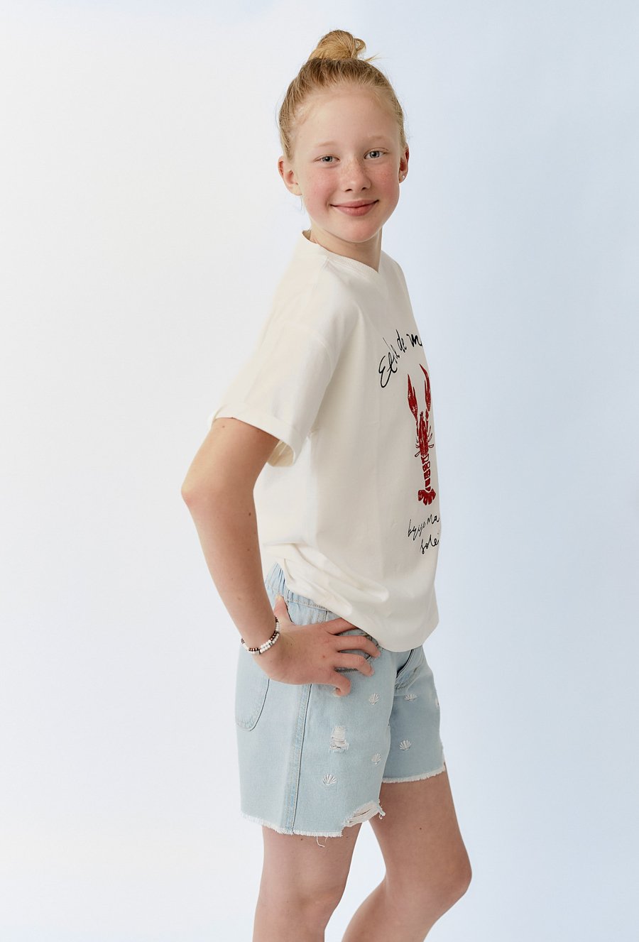 Bawełniany t-shirt z nadrukiem homara