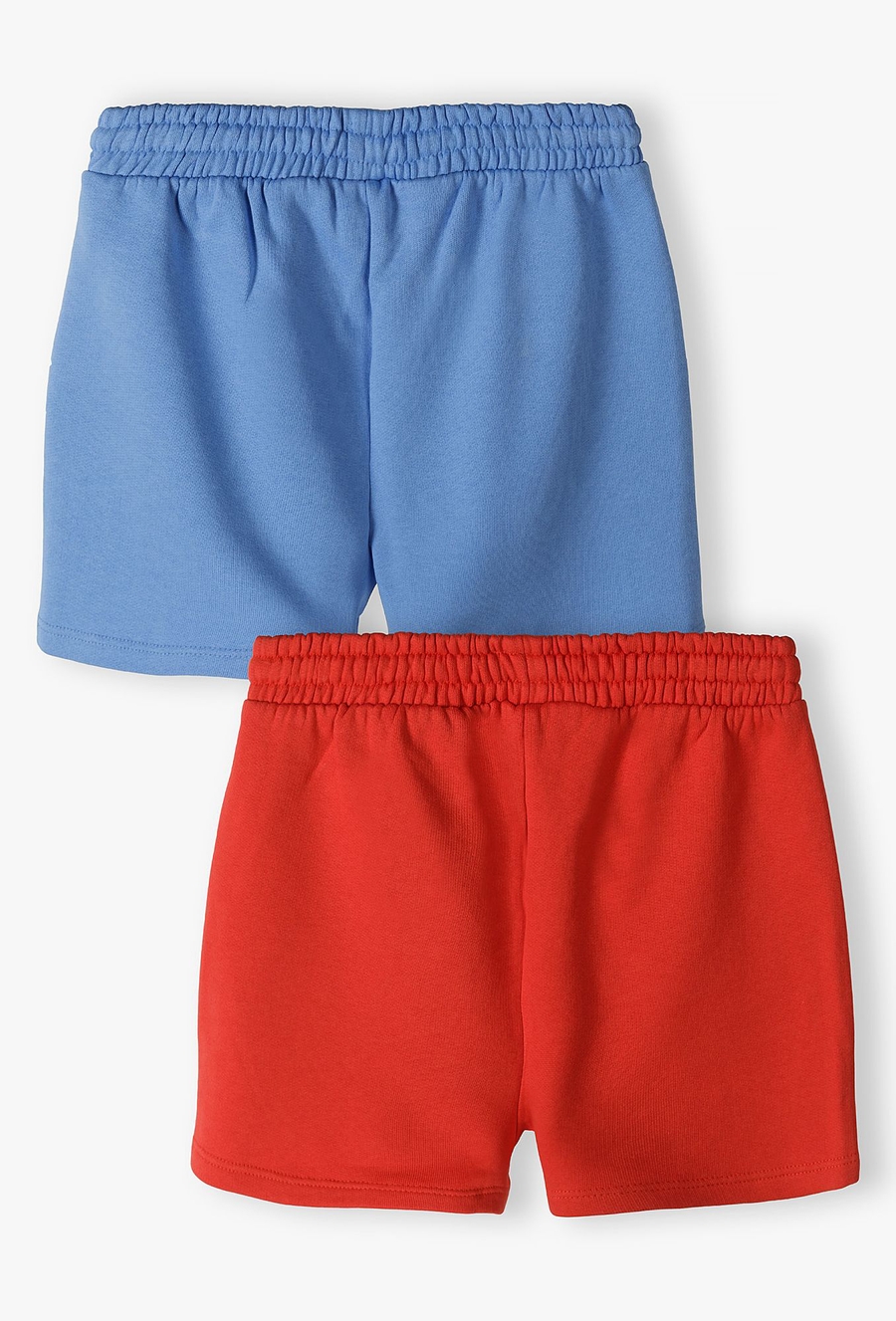 Dzianinowe szorty dla dziewczynki - czerwone i niebieskie