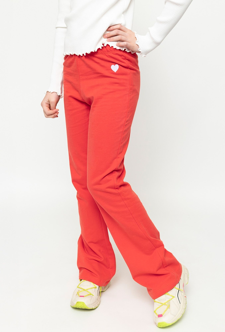 Dzianinowe spodnie o oju flare