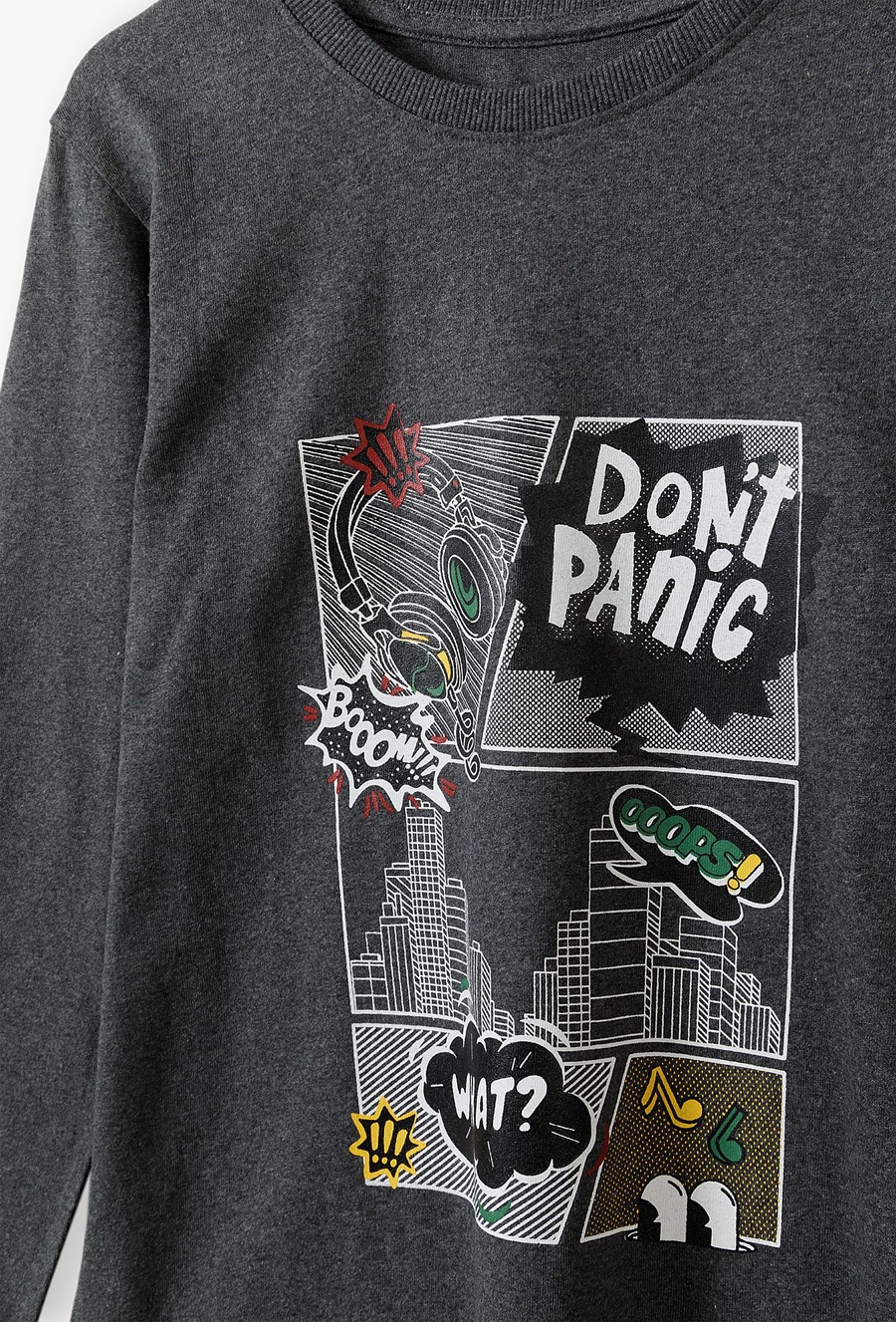 Bawełniana piżama dla chłopca - szara - Dont Panic - 510.15.