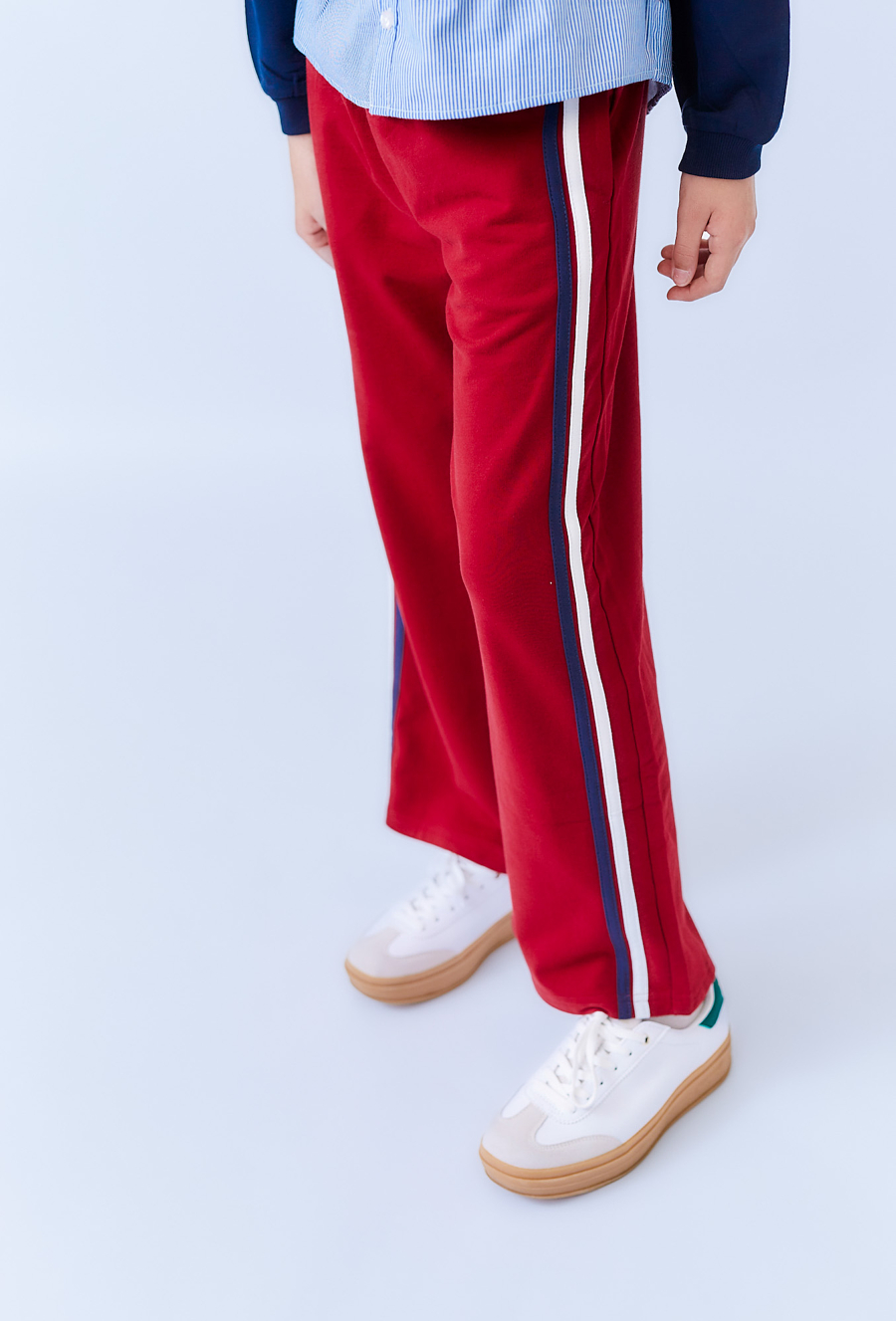 Czerwone spodnie dziewczęce wide leg