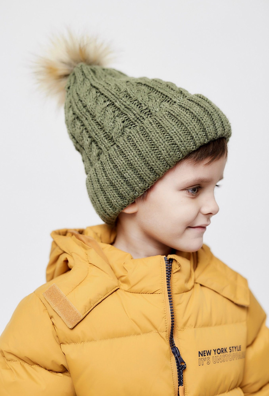 Czapka zimowa z polarową podszewką - zielona - 510.15.