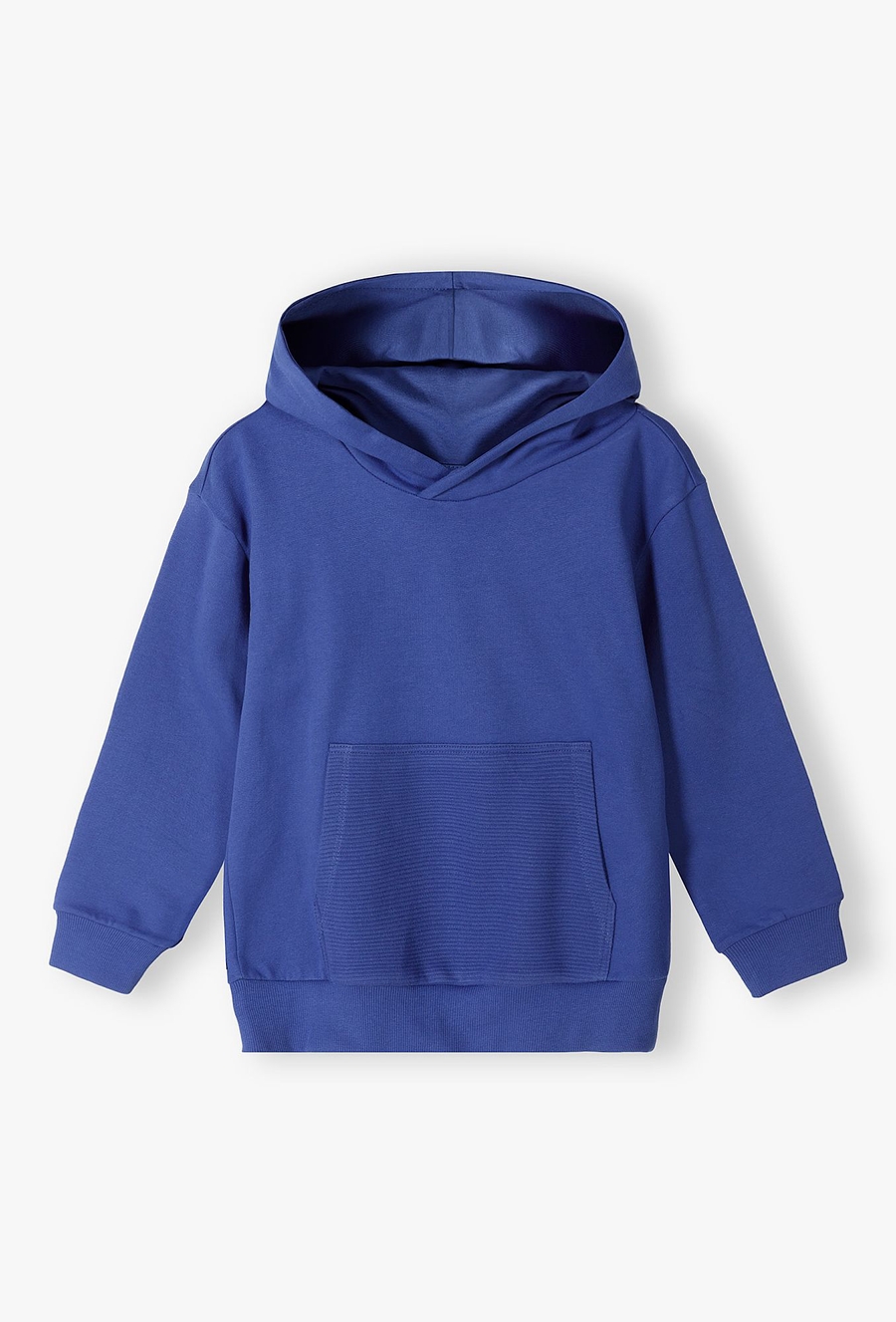 Dresowa bawełniana bluza chłopięca z kapturem- niebieska