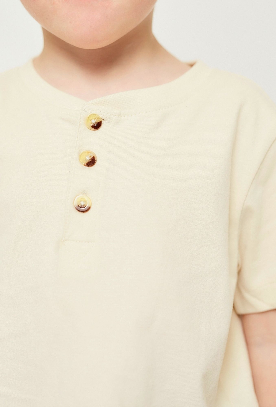 Koszulka henley - ecru