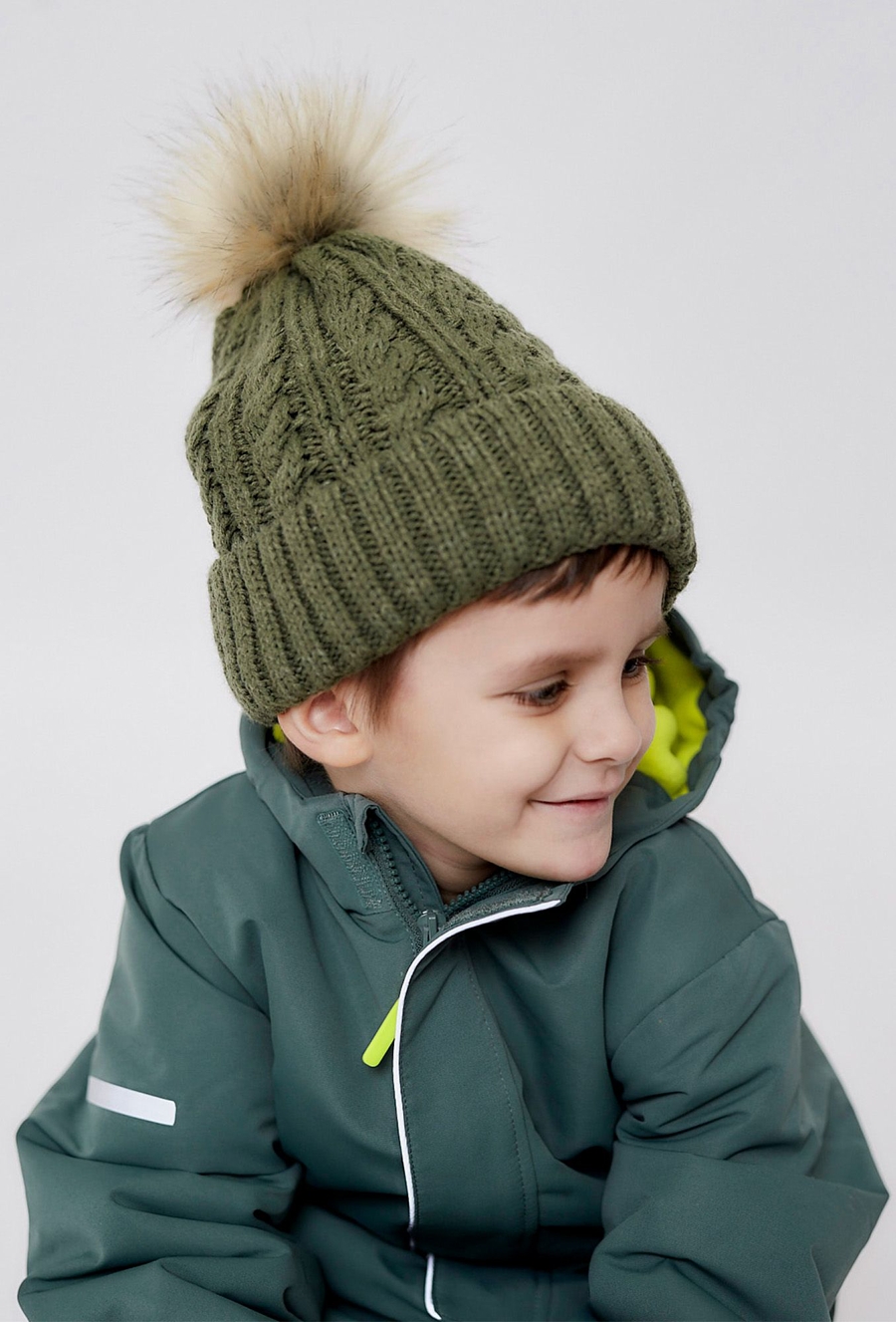Czapka zimowa z polarową podszewką - zielona - 510.15.