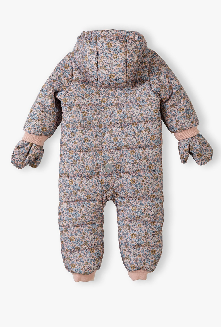 Kombinezon zimowy dla niemowlaka - różowy w kwiatki - 510.15.