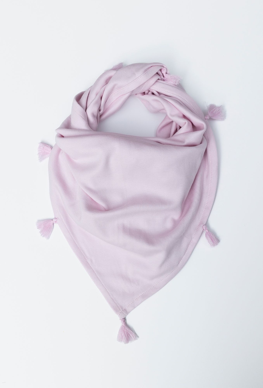 Chusta pod szyję - różowa z frędzlami