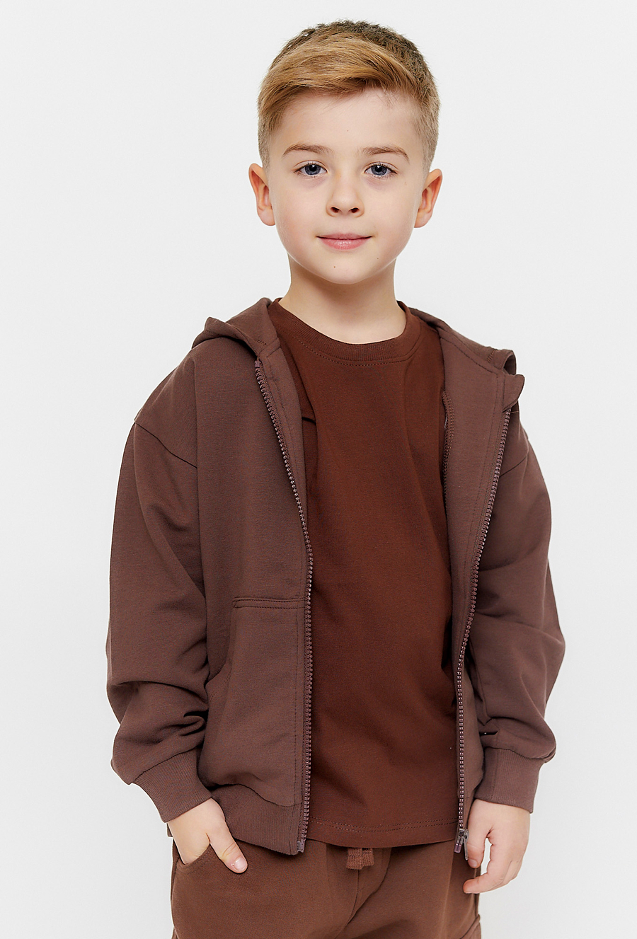 Brązowa bluza rozpinana z kapturem - Limited Edition