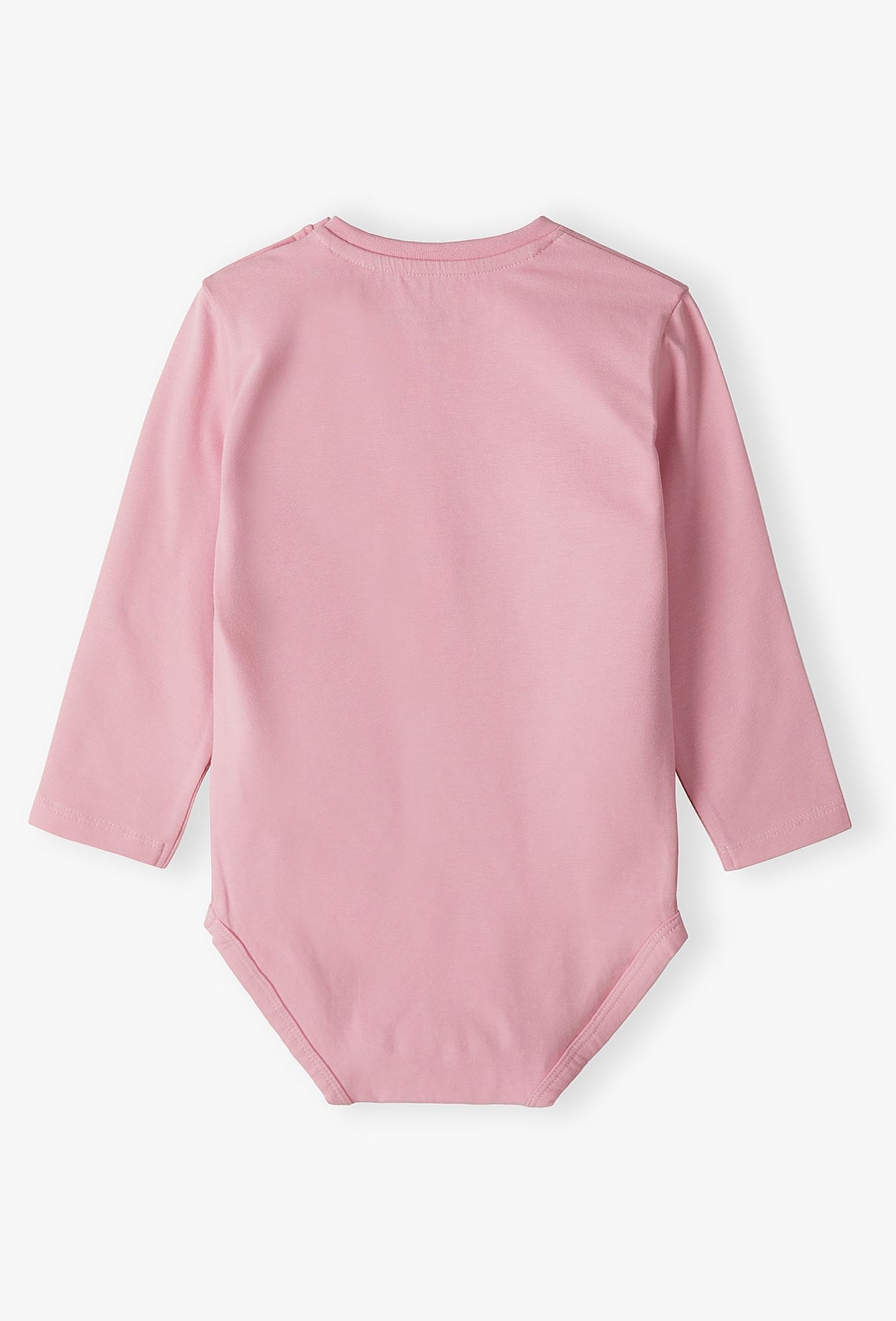 Różowe body z długim rękawem