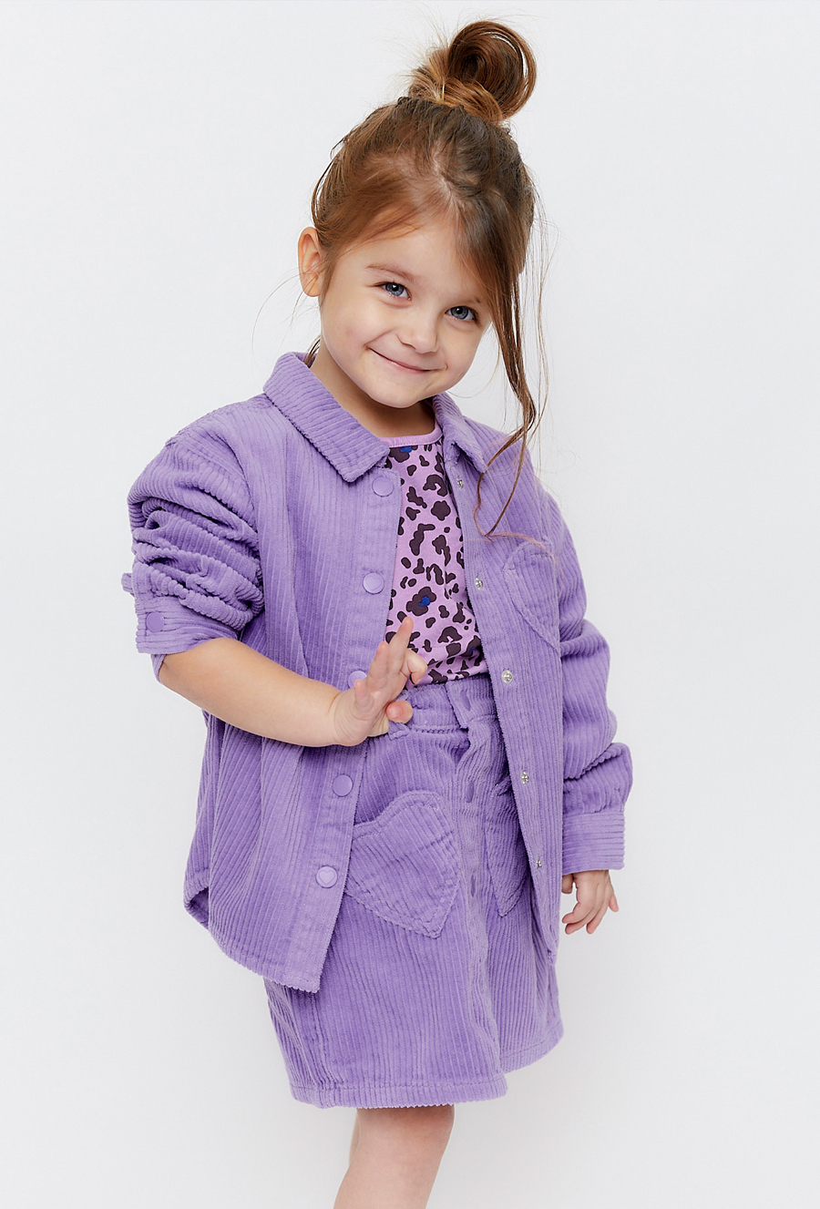 Fioletowa koszula rozpinana dla małej dziewczynki - 510.15.