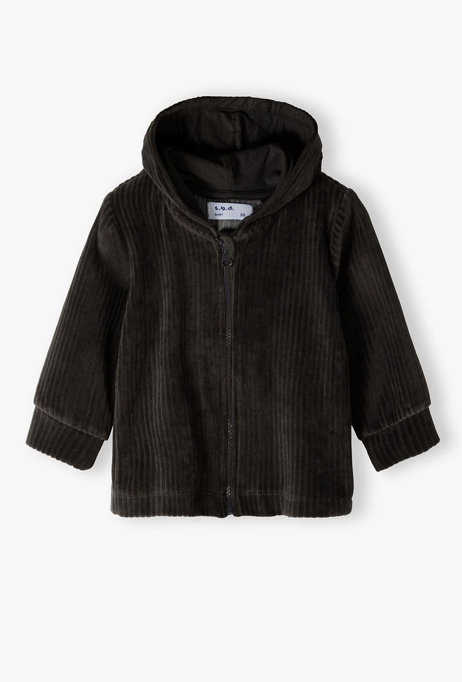 Szara welurowa bluza niemowlęca w prążki - 510.15.