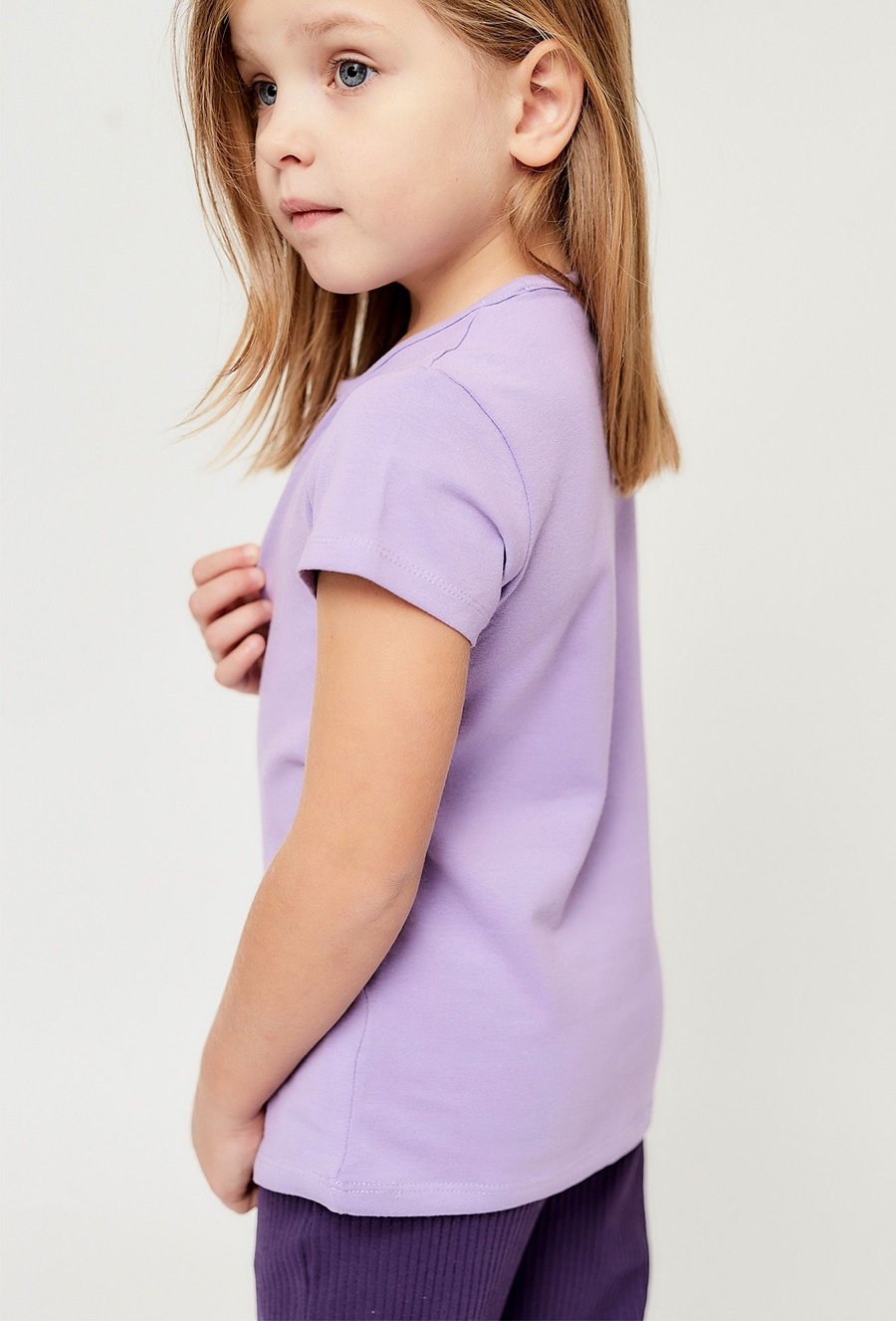 T-shirty dla dziewczynki - czerwony i fioletowy 2pak