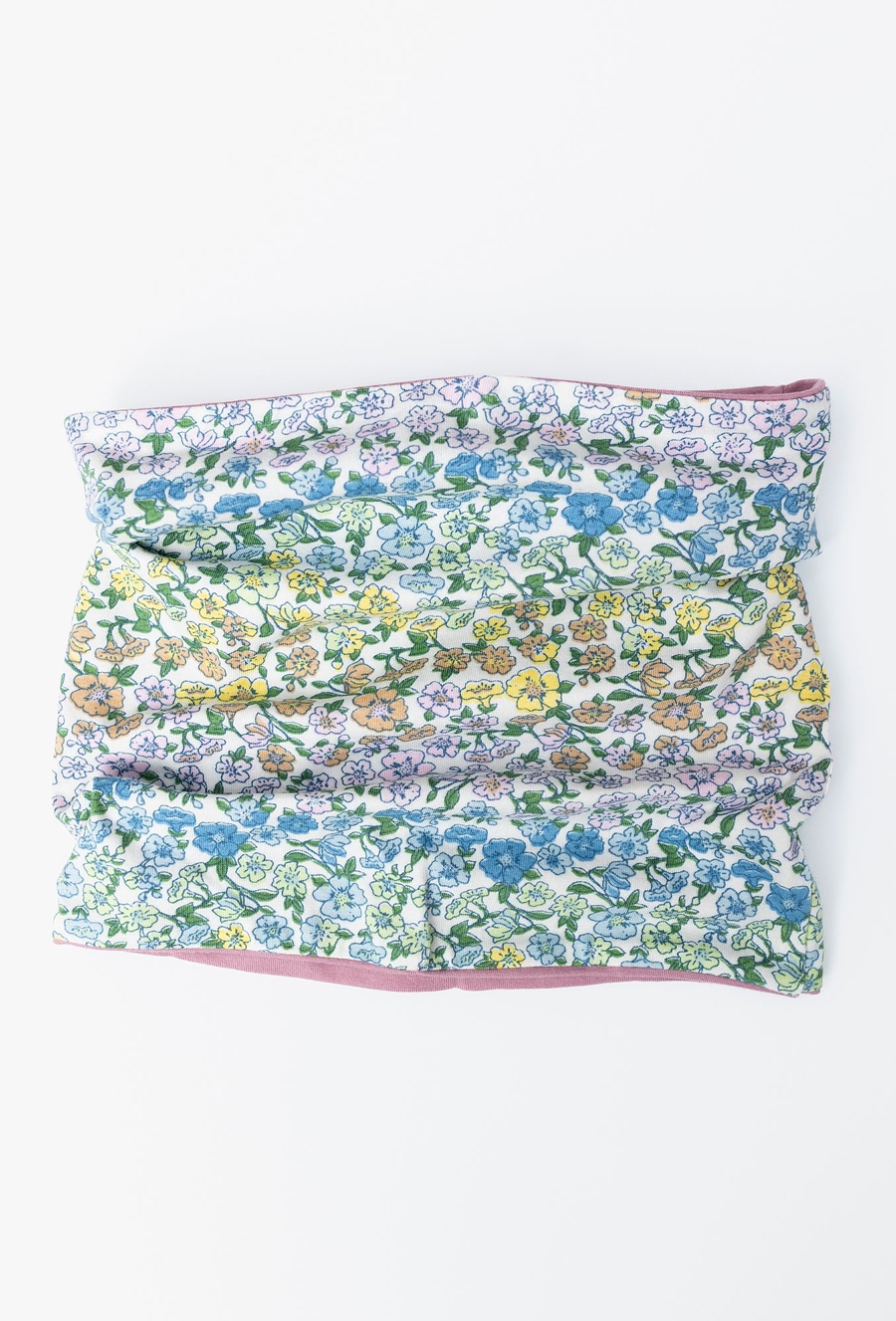 Dzianinowy komin dziewczęcy w kwiaty