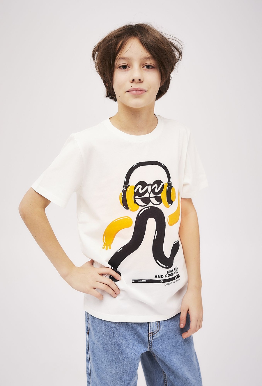 T-shirt dla chłopca z miękkim nadrukiem