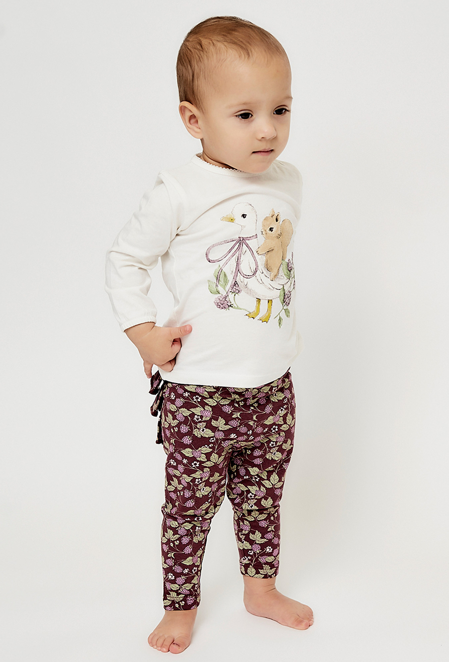 Legginsy niemowlęce z falbanką