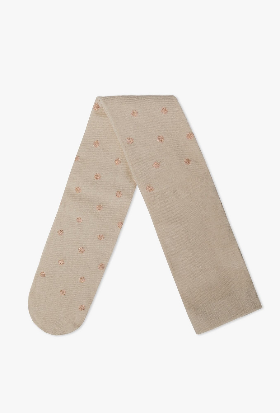 Rajstopy dla dziewczynki - ecru w groszki - 510.15.