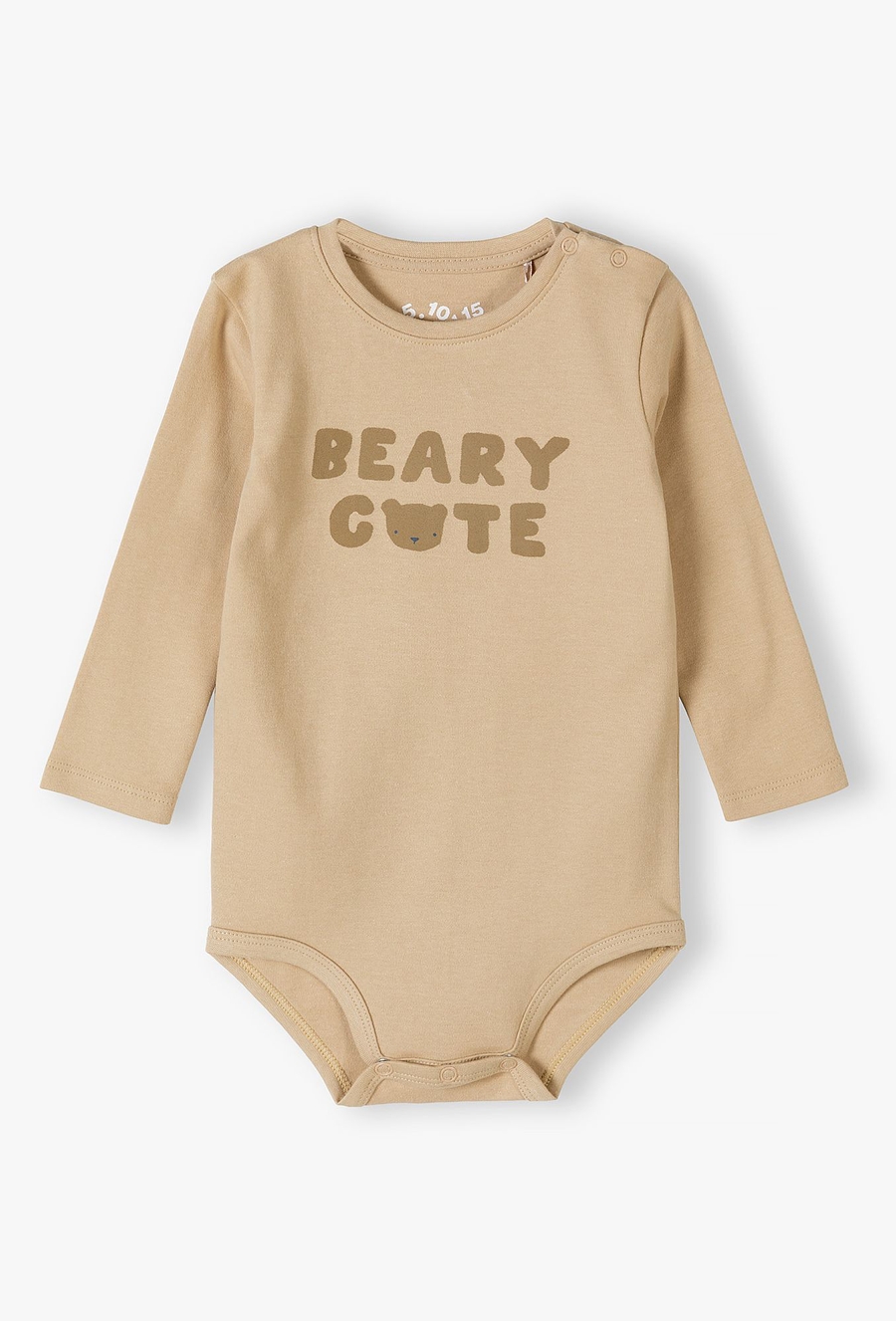 Beżowe bawełniane body niemowlęce z napisem Beary Cute