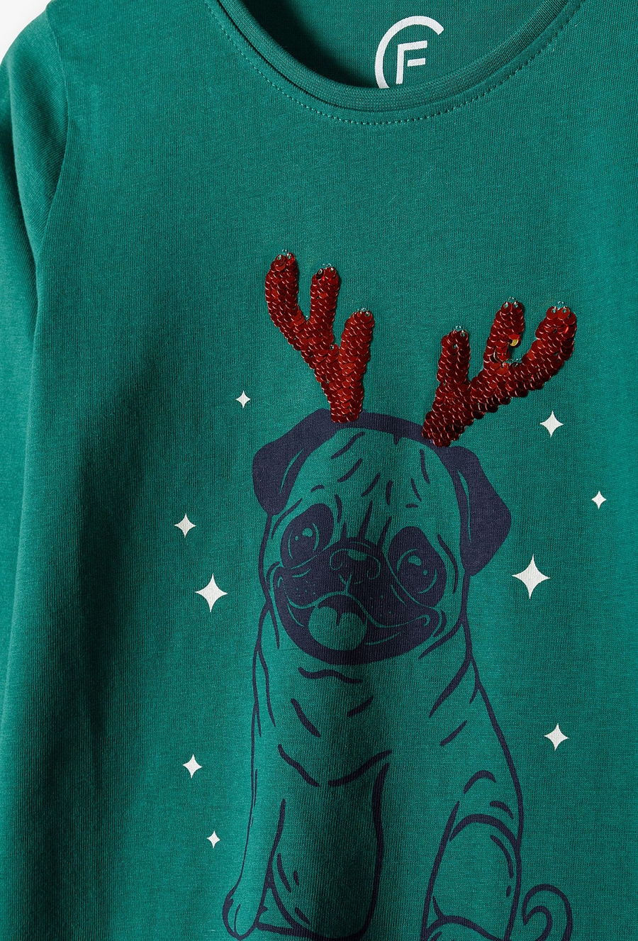 Zielona bluzka dziewczęca z napisem 