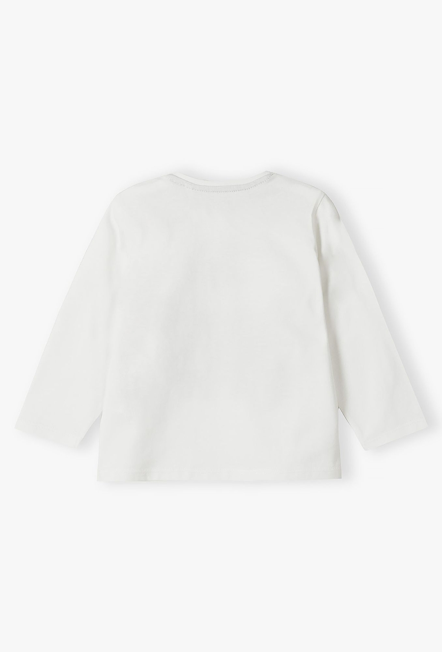 Bawełniana biała bluzka niemowlęca z dinozaurem