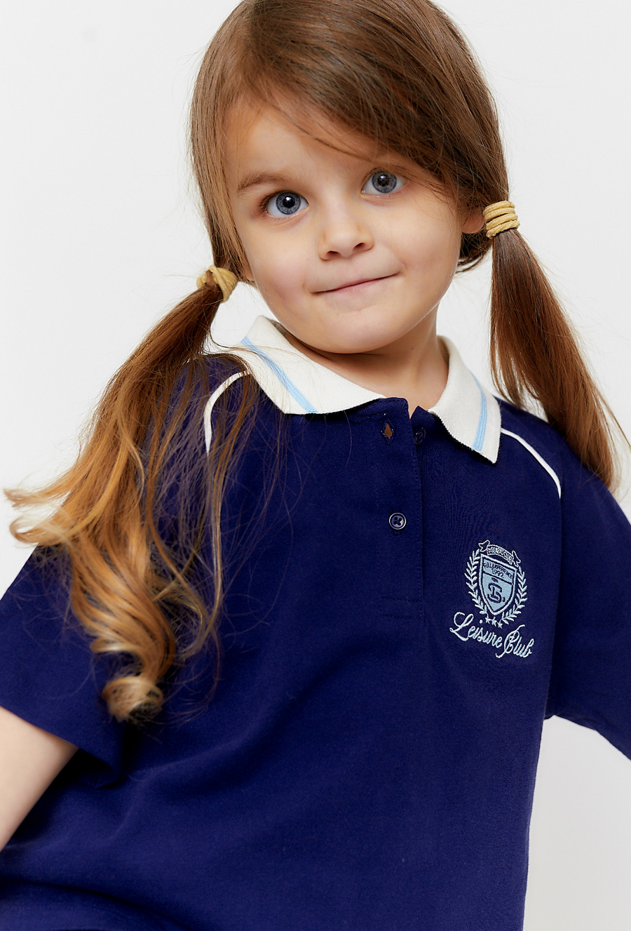 Granatowa koszulka dziewczeca z kołnierzykiem - limited edition