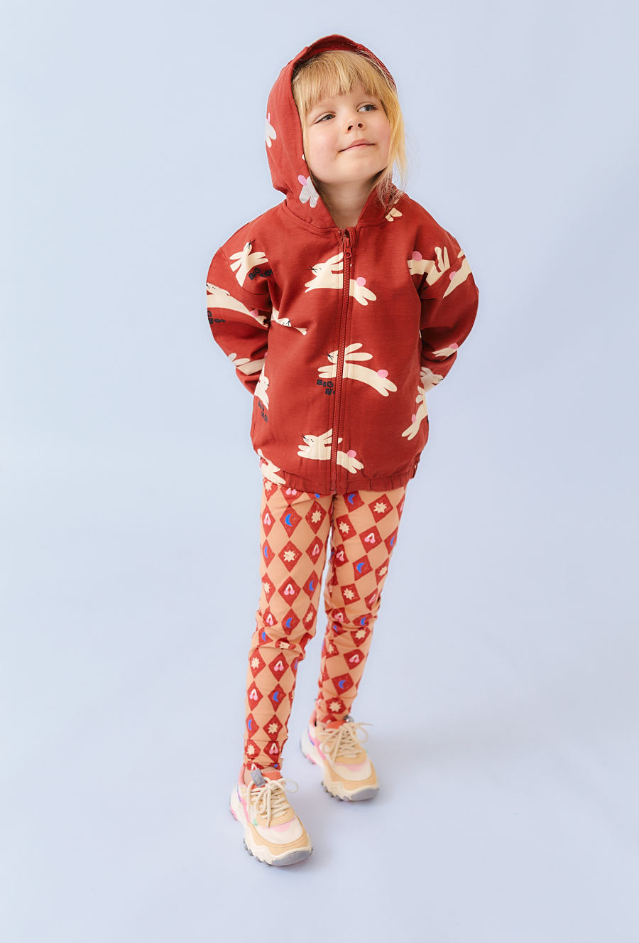 Bluza rozpinana z kapturem dla dziewczynki w óliczki