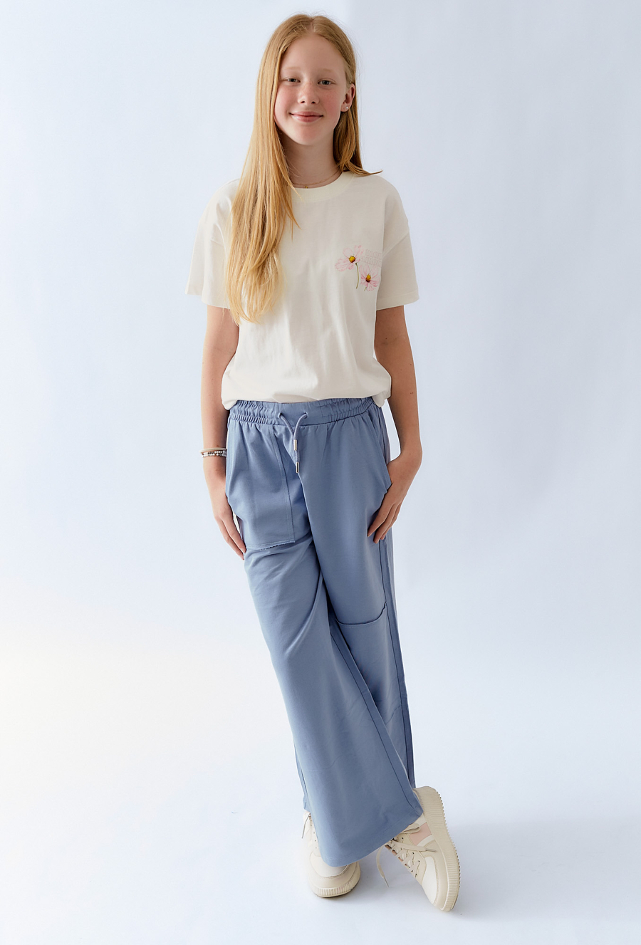 Bawełniane spodnie Wide Leg