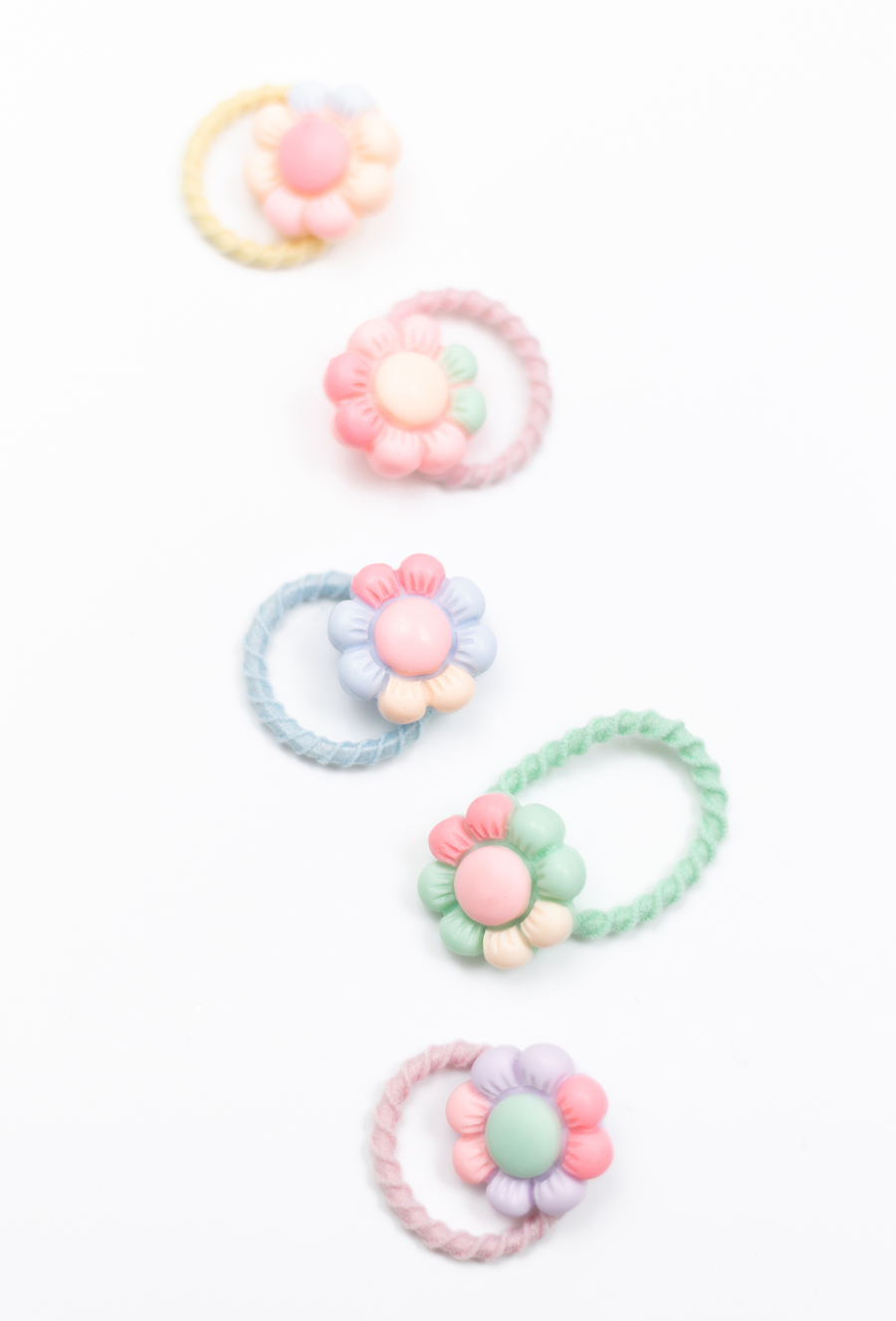 Gumki do włosów z kwiatkami