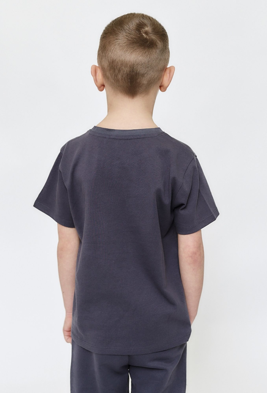 Chłopięcy t-shirt z nadrukiem – grafitowy