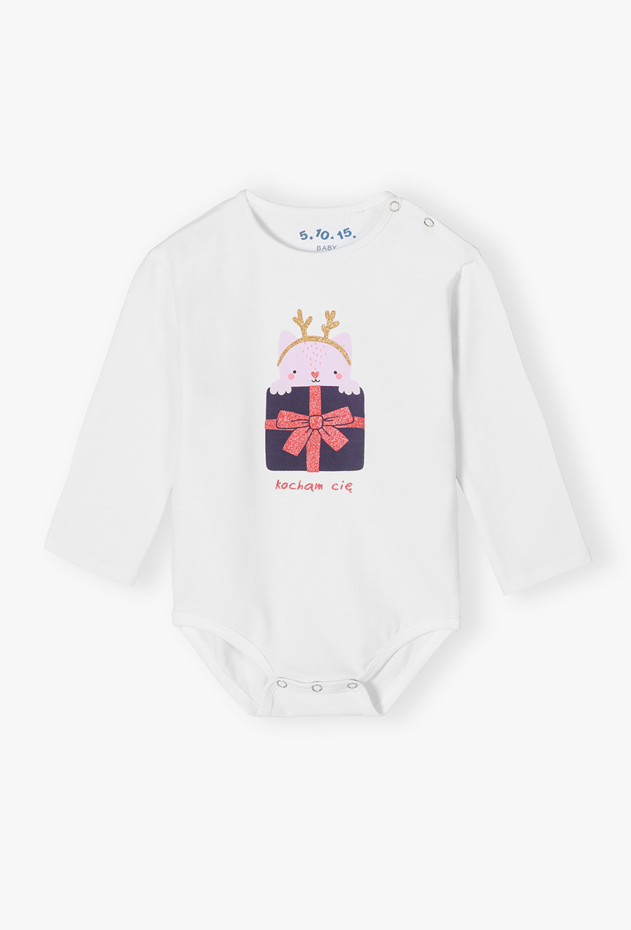 Body niemowlęce z motywem świątecznym - białe