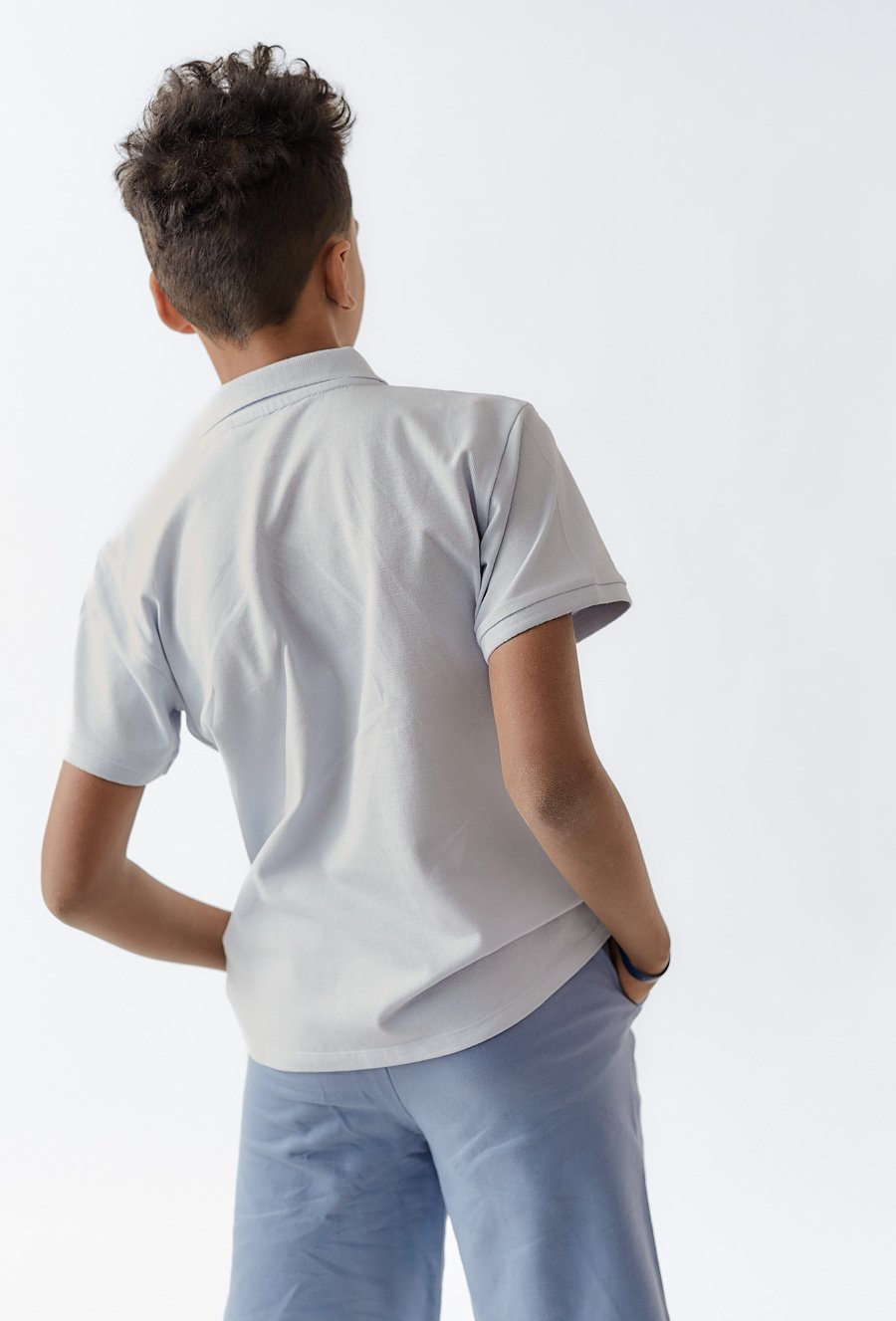 Niebieska koszulka polo