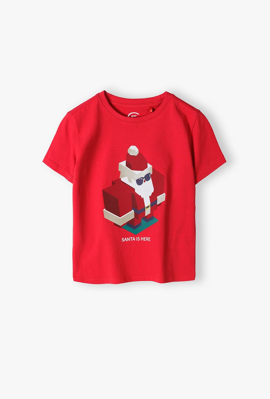 Czerwony t-shirt z Mikołajem