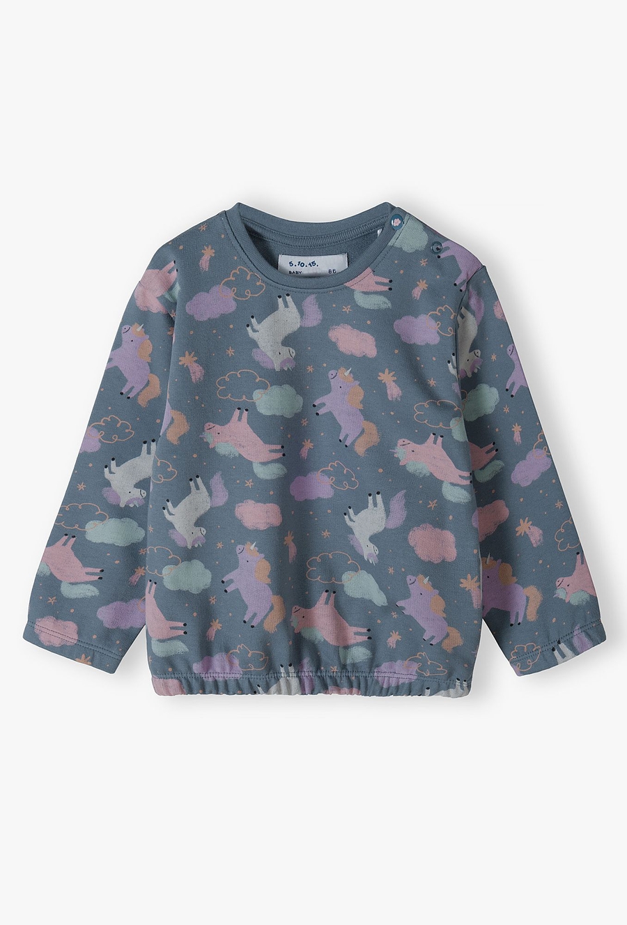 Bawełniana bluza niemowlęce w jednorożce
