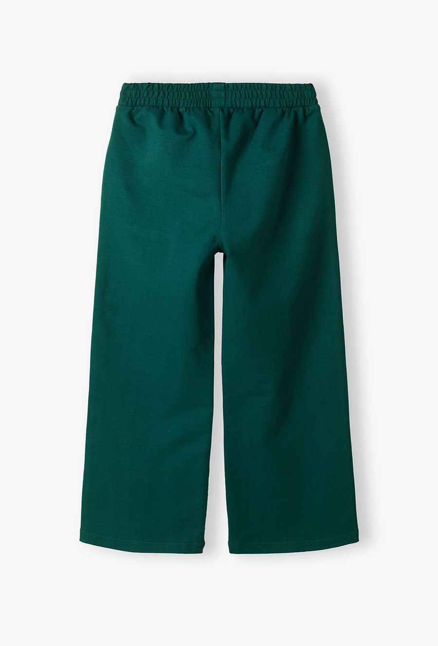 Dresowe spodnie dla dziewczynki - Wide Leg - zielone - 510.15.